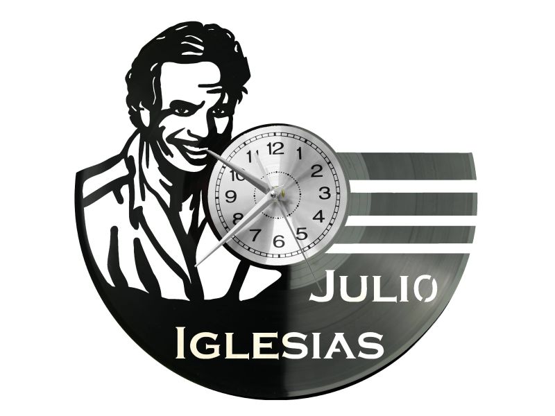 Julio Iglesias Vinyl Zegar Ścienny Płyta Winylowa Nowoczesny Dekoracyjny Na Prezent Urodziny