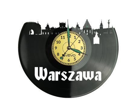 Warszawa Vinyl Zegar Ścienny Płyta Winylowa Nowoczesny Dekoracyjny Na Prezent Urodziny