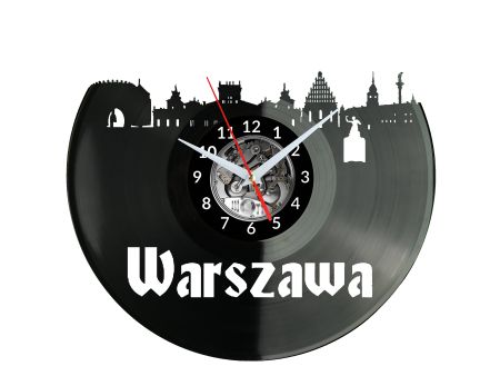 Warszawa Vinyl Zegar Ścienny Płyta Winylowa Nowoczesny Dekoracyjny Na Prezent Urodziny