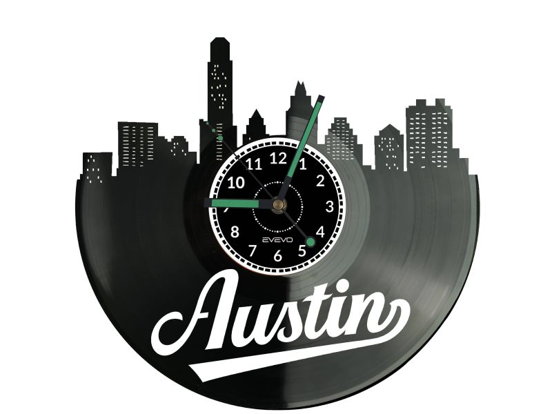 Austin Vinyl Zegar Ścienny Płyta Winylowa Nowoczesny Dekoracyjny Na Prezent Urodziny