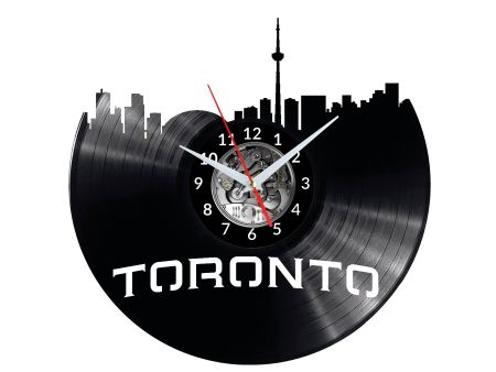 Toronto Vinyl Zegar Ścienny Płyta Winylowa Nowoczesny Dekoracyjny Na Prezent Urodziny