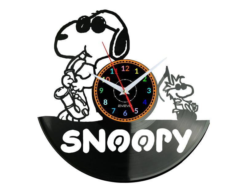 Snoopy Vinyl Zegar Ścienny Płyta Winylowa Nowoczesny Dekoracyjny Na Prezent Urodziny