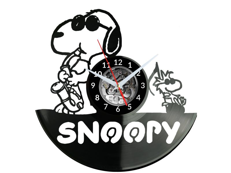 Snoopy Vinyl Zegar Ścienny Płyta Winylowa Nowoczesny Dekoracyjny Na Prezent Urodziny