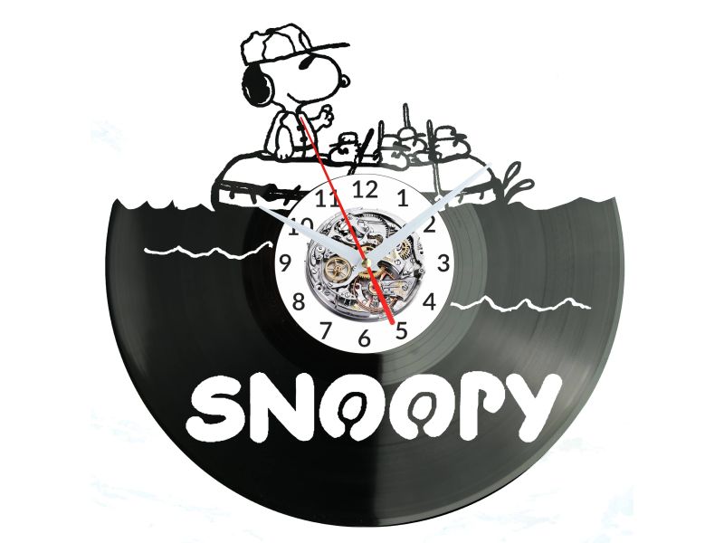 Snoopy Vinyl Zegar Ścienny Płyta Winylowa Nowoczesny Dekoracyjny Na Prezent Urodziny