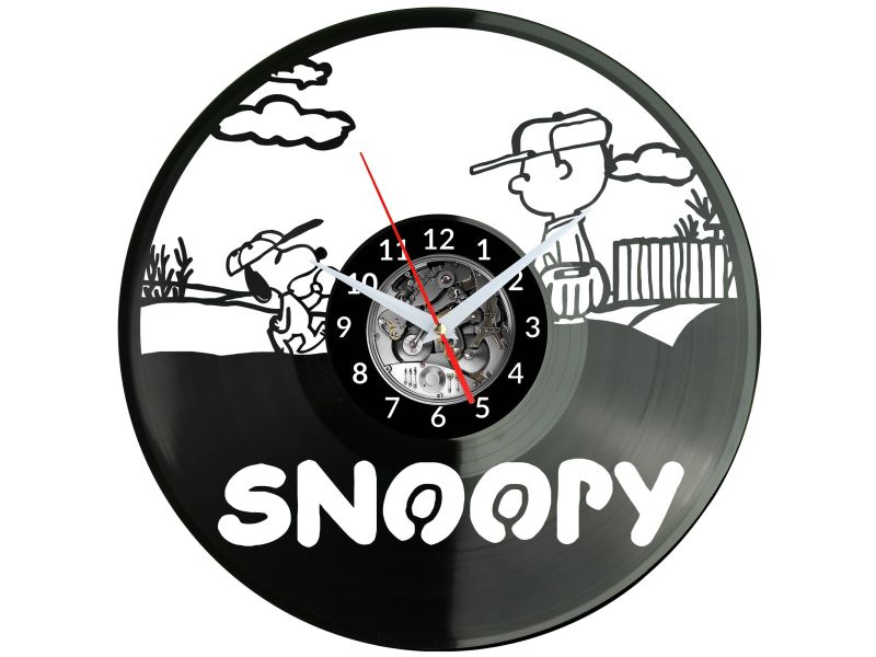 Snoopy Vinyl Zegar Ścienny Płyta Winylowa Nowoczesny Dekoracyjny Na Prezent Urodziny