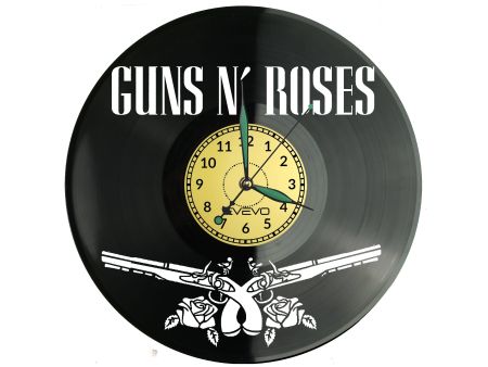 Guns and Roses Vinyl Zegar Ścienny Płyta Winylowa Nowoczesny Dekoracyjny Na Prezent Urodziny