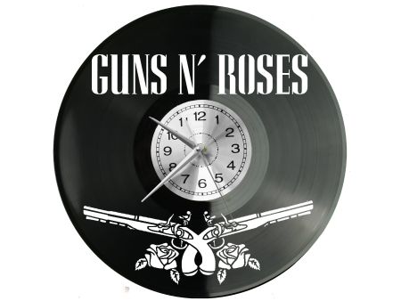 Guns and Roses Vinyl Zegar Ścienny Płyta Winylowa Nowoczesny Dekoracyjny Na Prezent Urodziny