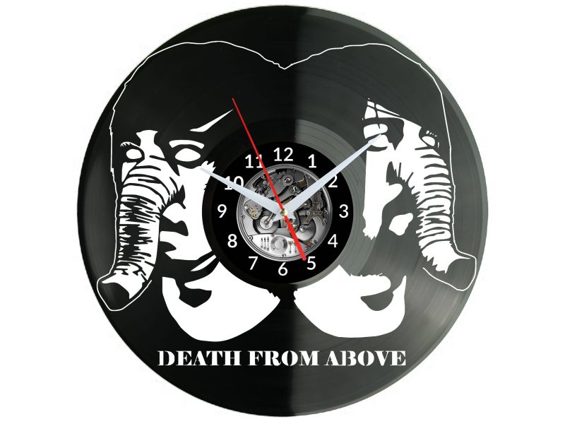 Death From Above 1979 Vinyl Zegar Ścienny Płyta Winylowa Nowoczesny Dekoracyjny Na Prezent Urodziny