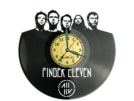 Finger Eleven Vinyl Zegar Ścienny Płyta Winylowa Nowoczesny Dekoracyjny Na Prezent Urodziny