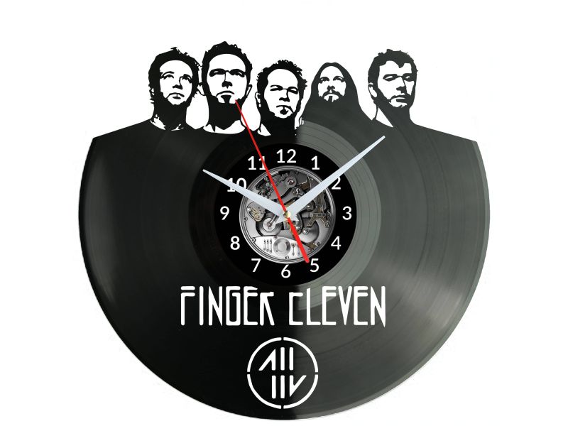 Finger Eleven Vinyl Zegar Ścienny Płyta Winylowa Nowoczesny Dekoracyjny Na Prezent Urodziny