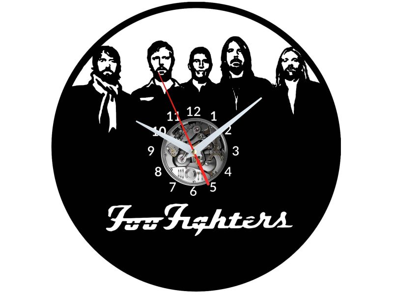 Foo Fighters Vinyl Zegar Ścienny Płyta Winylowa Nowoczesny Dekoracyjny Na Prezent Urodziny