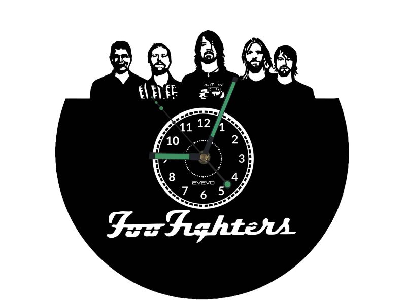 Foo Fighters Vinyl Zegar Ścienny Płyta Winylowa Nowoczesny Dekoracyjny Na Prezent Urodziny