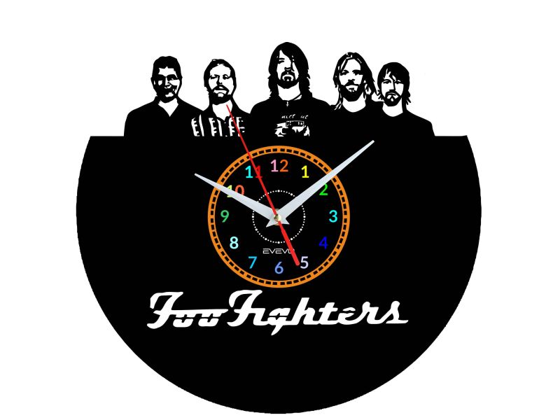 Foo Fighters Vinyl Zegar Ścienny Płyta Winylowa Nowoczesny Dekoracyjny Na Prezent Urodziny