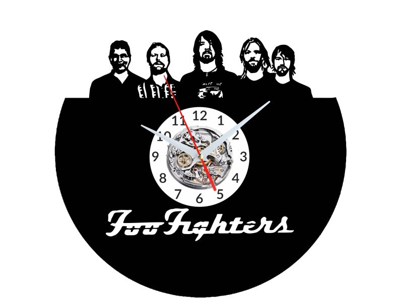 Foo Fighters Vinyl Zegar Ścienny Płyta Winylowa Nowoczesny Dekoracyjny Na Prezent Urodziny