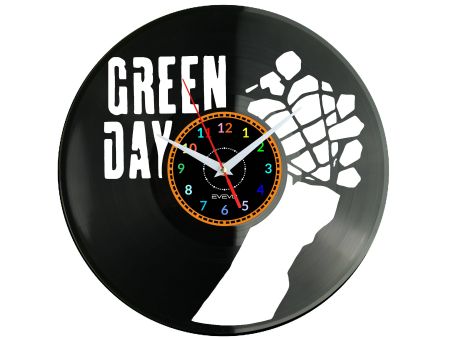 Green Day Vinyl Zegar Ścienny Płyta Winylowa Nowoczesny Dekoracyjny Na Prezent Urodziny