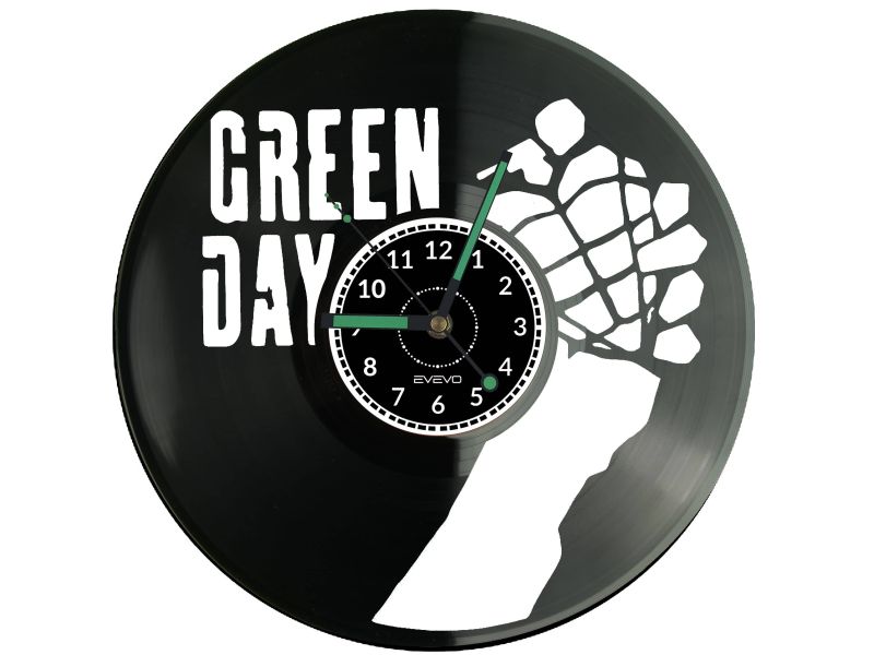 Green Day Vinyl Zegar Ścienny Płyta Winylowa Nowoczesny Dekoracyjny Na Prezent Urodziny