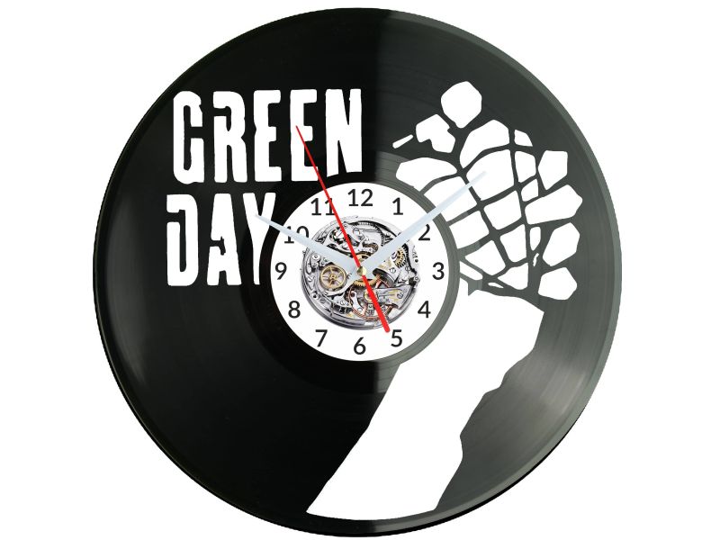 Green Day Vinyl Zegar Ścienny Płyta Winylowa Nowoczesny Dekoracyjny Na Prezent Urodziny