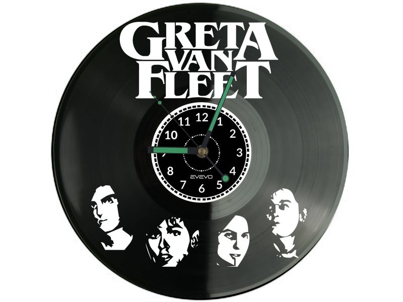 Greta Van Fleet Vinyl Zegar Ścienny Płyta Winylowa Nowoczesny Dekoracyjny Na Prezent Urodziny