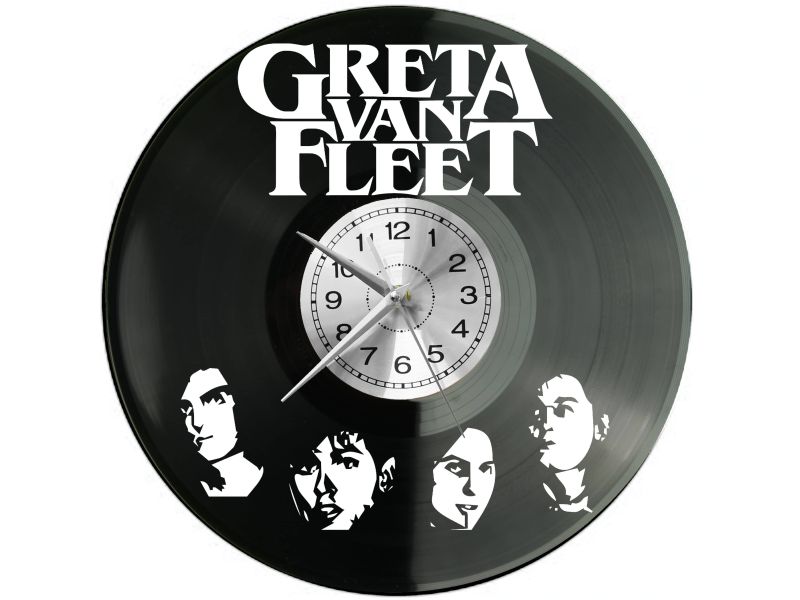 Greta Van Fleet Vinyl Zegar Ścienny Płyta Winylowa Nowoczesny Dekoracyjny Na Prezent Urodziny