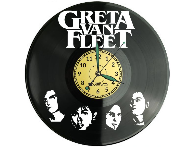 Greta Van Fleet Vinyl Zegar Ścienny Płyta Winylowa Nowoczesny Dekoracyjny Na Prezent Urodziny