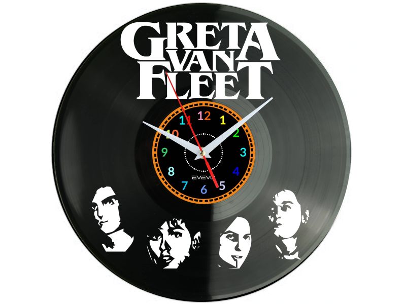 Greta Van Fleet Vinyl Zegar Ścienny Płyta Winylowa Nowoczesny Dekoracyjny Na Prezent Urodziny