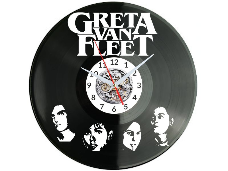 Greta Van Fleet Vinyl Zegar Ścienny Płyta Winylowa Nowoczesny Dekoracyjny Na Prezent Urodziny