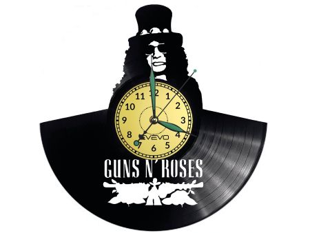 Guns and Roses Vinyl Zegar Ścienny Płyta Winylowa Nowoczesny Dekoracyjny Na Prezent Urodziny