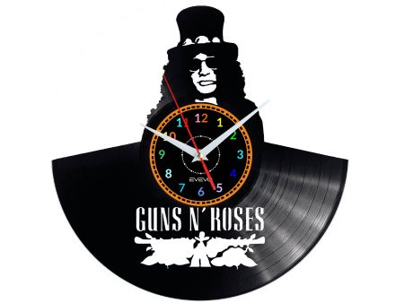 Guns and Roses Vinyl Zegar Ścienny Płyta Winylowa Nowoczesny Dekoracyjny Na Prezent Urodziny