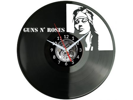 Guns and Roses Vinyl Zegar Ścienny Płyta Winylowa Nowoczesny Dekoracyjny Na Prezent Urodziny