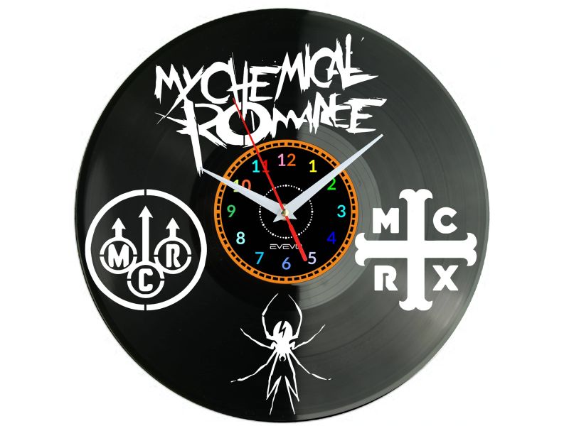 My Chemical Romance Vinyl Zegar Ścienny Płyta Winylowa Nowoczesny Dekoracyjny Na Prezent Urodziny