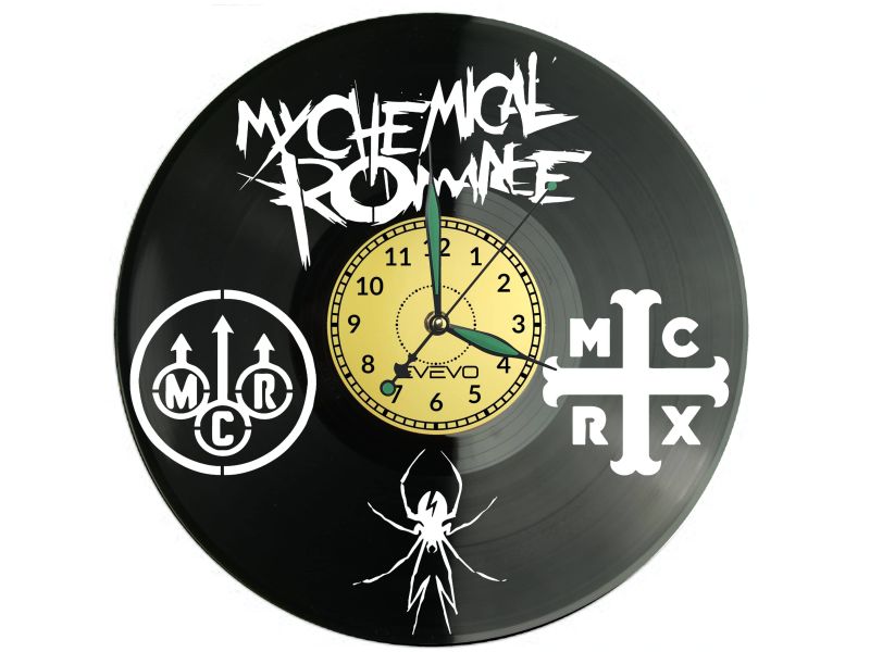 My Chemical Romance Vinyl Zegar Ścienny Płyta Winylowa Nowoczesny Dekoracyjny Na Prezent Urodziny