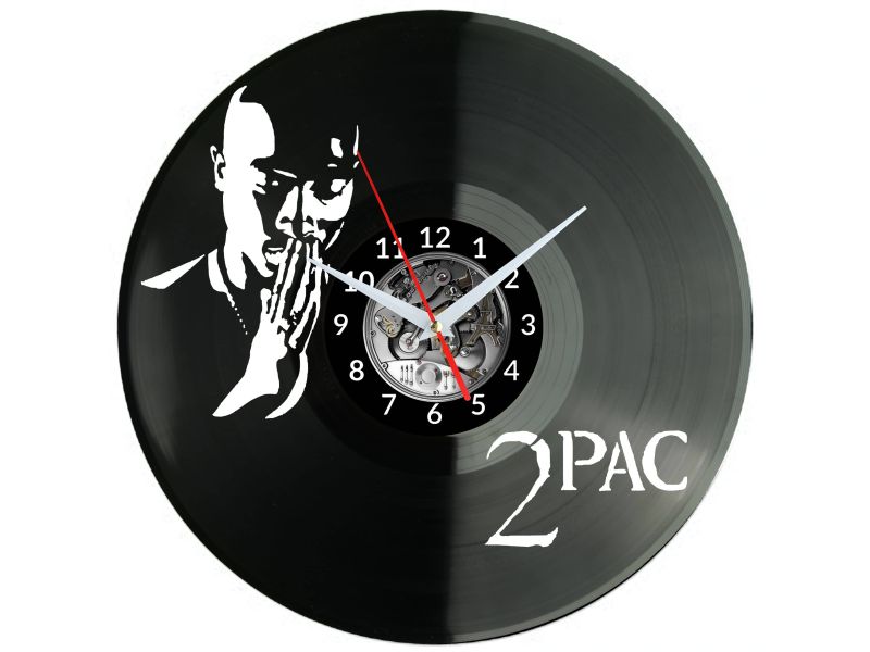 2PAC Vinyl Zegar Ścienny Płyta Winylowa Nowoczesny Dekoracyjny Na Prezent Urodziny