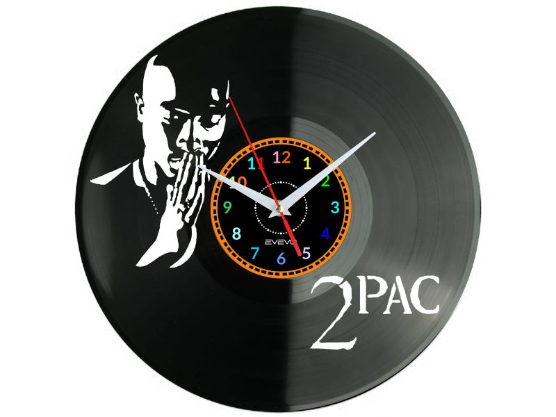 2PAC Vinyl Zegar Ścienny Płyta Winylowa Nowoczesny Dekoracyjny Na Prezent Urodziny