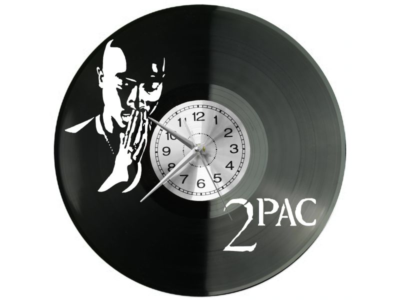 2PAC Vinyl Zegar Ścienny Płyta Winylowa Nowoczesny Dekoracyjny Na Prezent Urodziny