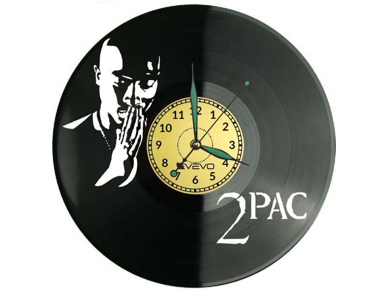 2PAC Vinyl Zegar Ścienny Płyta Winylowa Nowoczesny Dekoracyjny Na Prezent Urodziny