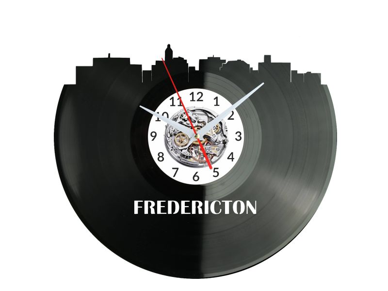 Fredericton Vinyl Zegar Ścienny Płyta Winylowa Nowoczesny Dekoracyjny Na Prezent Urodziny