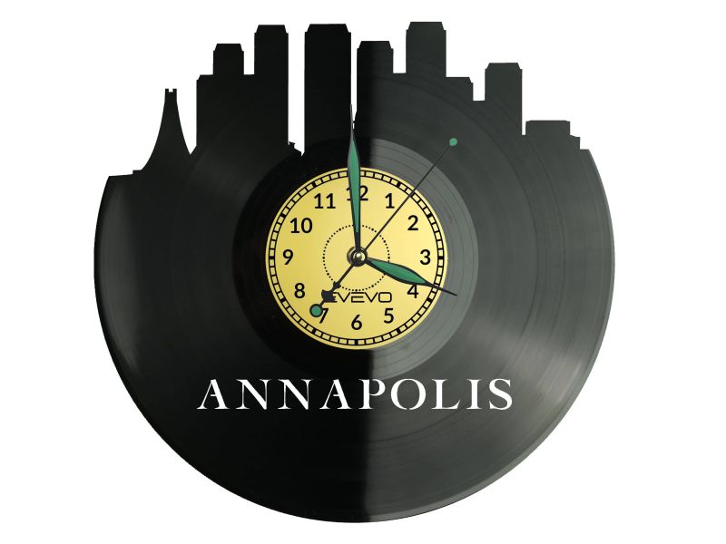 Annapolis Vinyl Zegar Ścienny Płyta Winylowa Nowoczesny Dekoracyjny Na Prezent Urodziny