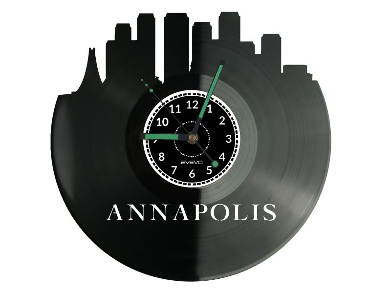 Annapolis Vinyl Zegar Ścienny Płyta Winylowa Nowoczesny Dekoracyjny Na Prezent Urodziny