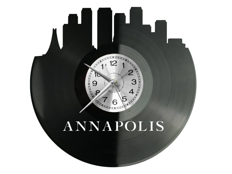 Annapolis Vinyl Zegar Ścienny Płyta Winylowa Nowoczesny Dekoracyjny Na Prezent Urodziny