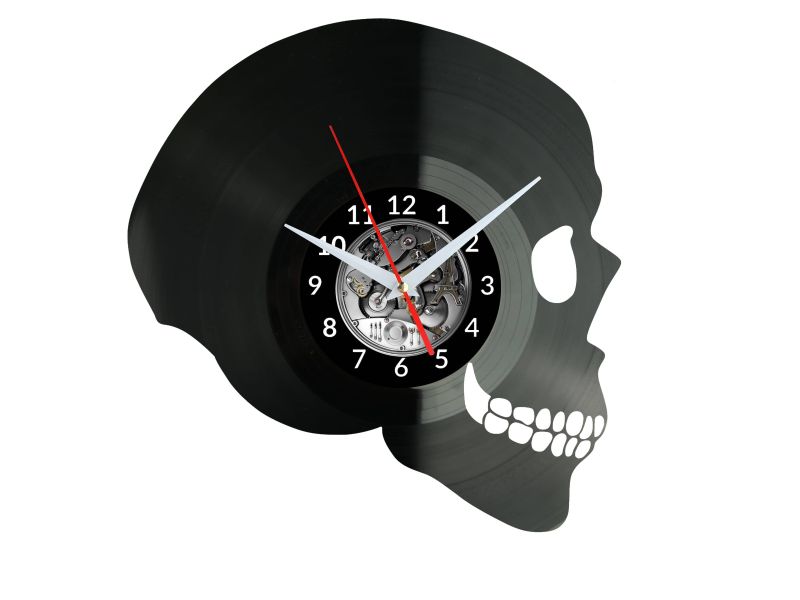 SKELETON Vinyl Zegar Ścienny Płyta Winylowa Nowoczesny Dekoracyjny Na Prezent Urodziny