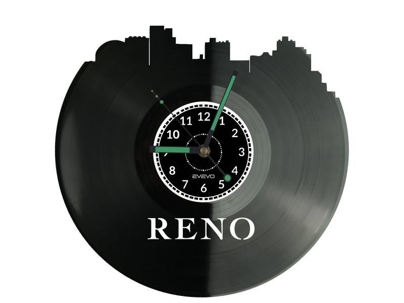 Reno Vinyl Zegar Ścienny Płyta Winylowa Nowoczesny Dekoracyjny Na Prezent Urodziny