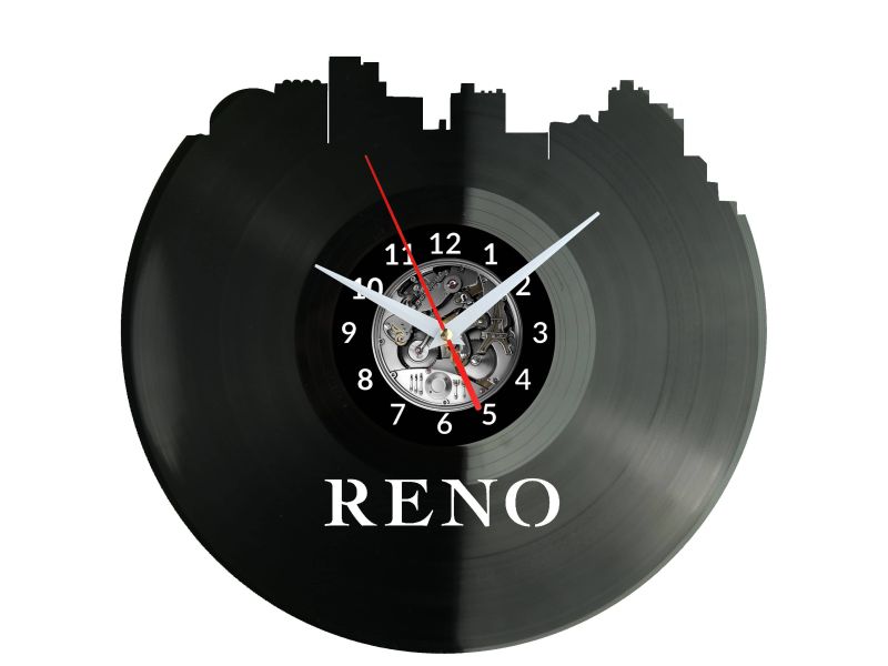 Reno Vinyl Zegar Ścienny Płyta Winylowa Nowoczesny Dekoracyjny Na Prezent Urodziny