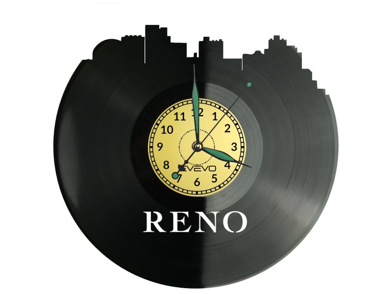 Reno Vinyl Zegar Ścienny Płyta Winylowa Nowoczesny Dekoracyjny Na Prezent Urodziny