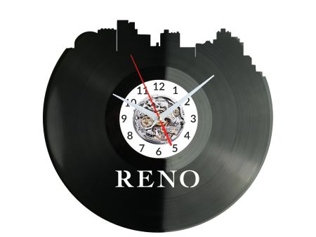 Reno Vinyl Zegar Ścienny Płyta Winylowa Nowoczesny Dekoracyjny Na Prezent Urodziny