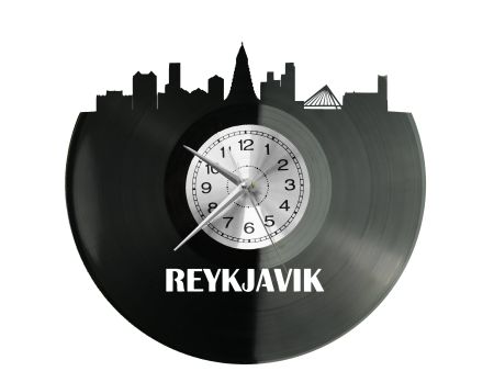 Raykjavik Vinyl Zegar Ścienny Płyta Winylowa Nowoczesny Dekoracyjny Na Prezent Urodziny