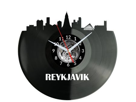 Raykjavik Vinyl Zegar Ścienny Płyta Winylowa Nowoczesny Dekoracyjny Na Prezent Urodziny