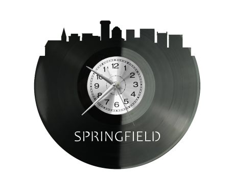 Springfield Vinyl Zegar Ścienny Płyta Winylowa Nowoczesny Dekoracyjny Na Prezent Urodziny