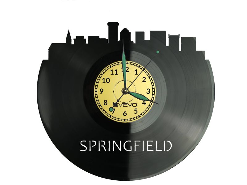 Springfield Vinyl Zegar Ścienny Płyta Winylowa Nowoczesny Dekoracyjny Na Prezent Urodziny