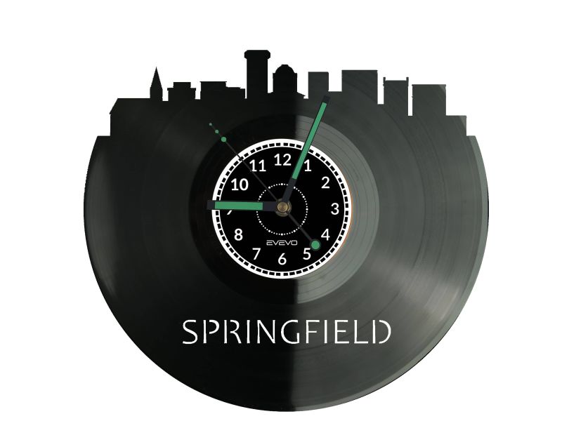 Springfield Vinyl Zegar Ścienny Płyta Winylowa Nowoczesny Dekoracyjny Na Prezent Urodziny