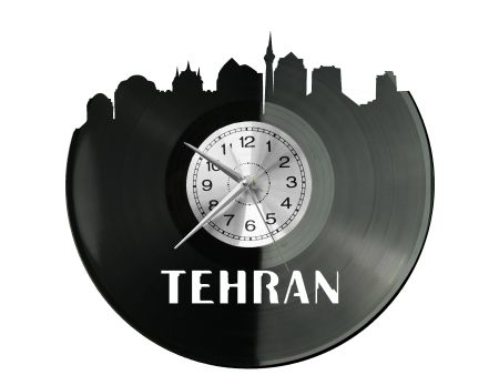 Teheran Vinyl Zegar Ścienny Płyta Winylowa Nowoczesny Dekoracyjny Na Prezent Urodziny